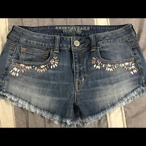 American Eagle Jeweled Jean Shorts